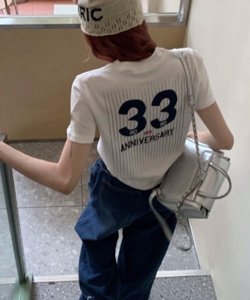 Vipoa(ヴィポア)の「SportyナンバリングロゴTee(Tシャツ/カットソー・レディース・ホワイト/グレー・FREE)」の13枚目の写真