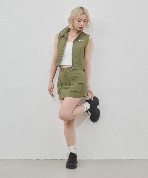 ENVYM（アンビー）の「フロントポケットミニスカート（スカート・レディース・アイボリー/ブラック/カーキ・FREE）」の19枚目の写真