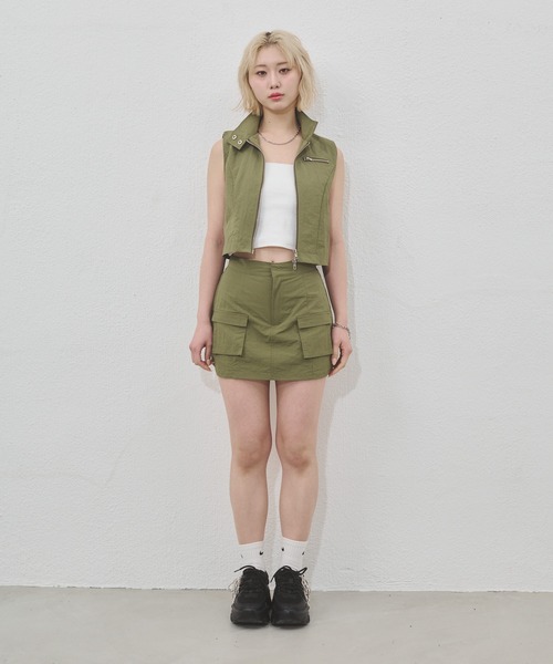 ENVYM（アンビー）の「フロントポケットミニスカート（スカート・レディース・アイボリー/ブラック/カーキ・FREE）」の20枚目の写真