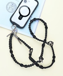 Hamee（ハミィ）の「sorureda!ノット編みショルダーストラップ(ミックス/ブラック)（スマホグッズ・メンズ）」