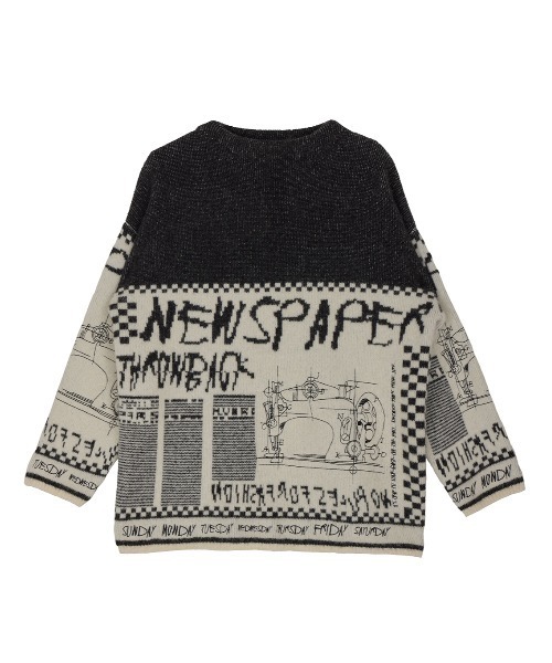 AMERI NEWS PAPER JACQUARED KNIT TOP✨ Ameri（アメリ）の「NEWS PAPER JACQUARED KNIT TOP（ニット