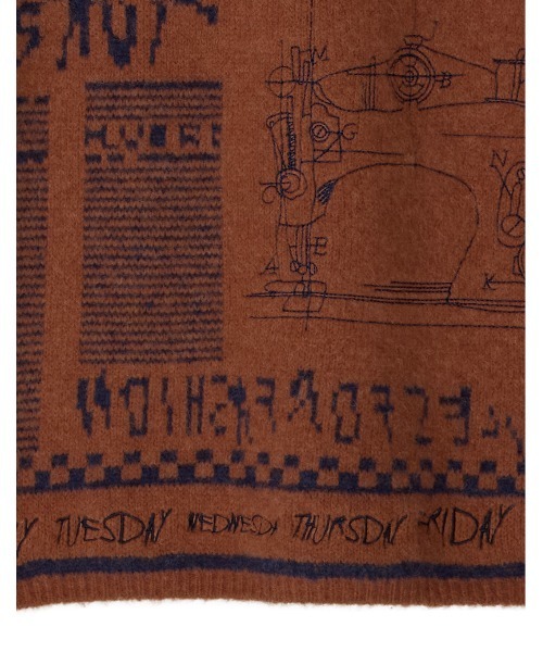 Ameri（アメリ）の「NEWS PAPER JACQUARED KNIT TOP（ニット/セーター・レディース・ブラック/ネイビー/グリーン・FREE）」の20枚目の写真