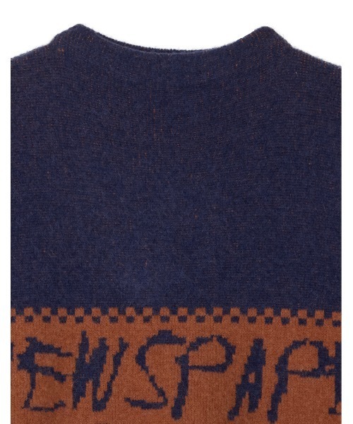 Ameri（アメリ）の「NEWS PAPER JACQUARED KNIT TOP（ニット/セーター