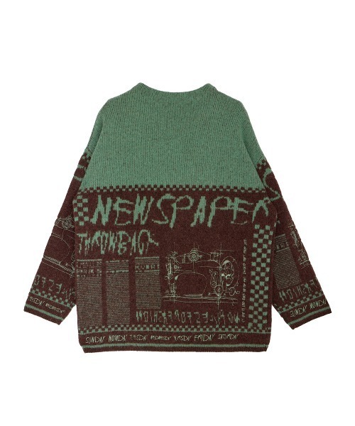 AMERI NEWS PAPER JACQUARED KNIT TOP✨ Ameri（アメリ）の「NEWS PAPER JACQUARED KNIT TOP（ニット