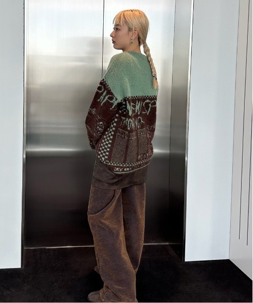 NEWS PAPER JACQUARED KNIT TOP（ニット/セーター）｜Ameri（アメリ