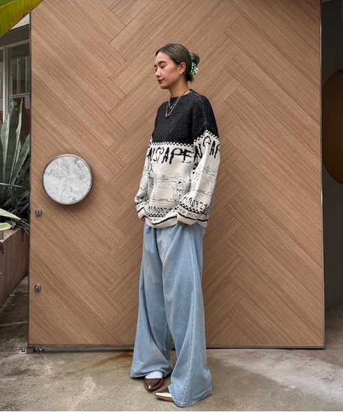 NEWS PAPER JACQUARED KNIT TOP（ニット/セーター）｜Ameri（アメリ