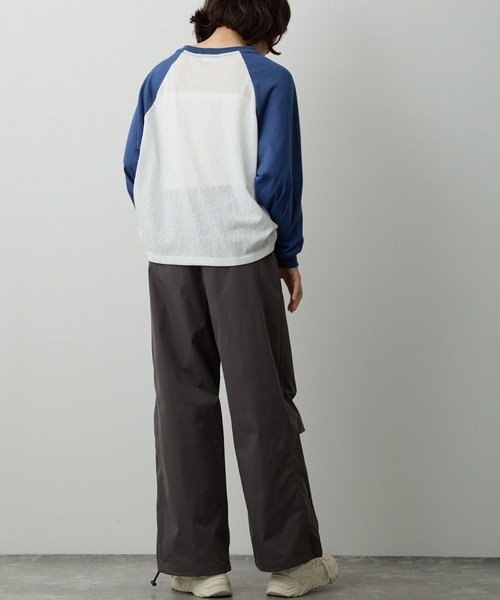 透かし編みラグラン配色ロンT（Tシャツ/カットソー）｜Lipoy（リポイ  