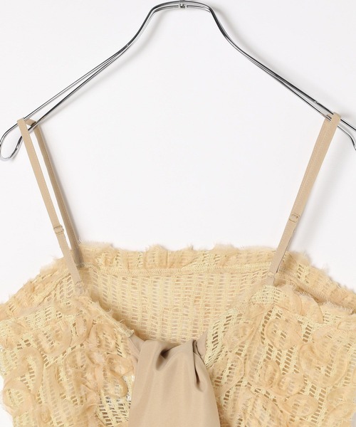 LEPSIM（レプシィム）の「ニュアンス柄レーシーキャミ　572901（キャミソール・レディース・ブラック/チャコールグレー/オフホワイト/ライトベージュ・FREE）」の8枚目の写真