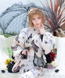 Retica（レティカ）の「浴衣セット レディース 生成り モノトーン 牡丹 ガーリー ゆかた2点セット 浴衣 兵児帯 かわいい（浴衣・レディース）」