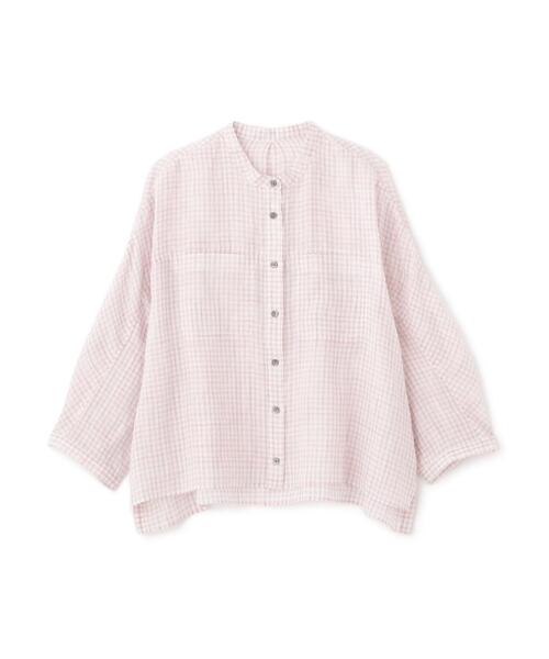 ブラウス シャツ ラミーバンドカラーチェックシャツブラウス レディース ◇ラミーバンドカラーチェックシャツブラウス（シャツ/ブラウス