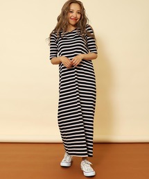 anap mimpi（アナップミンピ）の「マルチ ボーダー キャミソール ロング ワンピース（ワンピース）」
