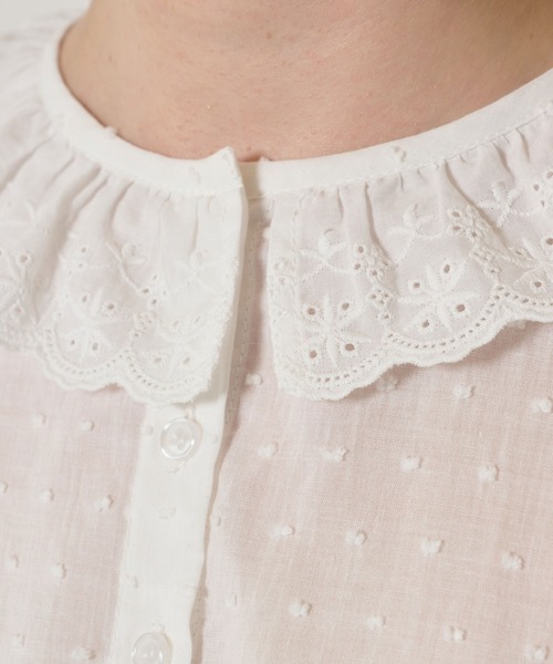 TINA:JOJUN(ティーナジョジュン)の「ウエスト ドロスト半袖ブラウス TINA:JOJUN(シャツ/ブラウス・レディース・ホワイト/ブラック・M)」の5枚目の写真