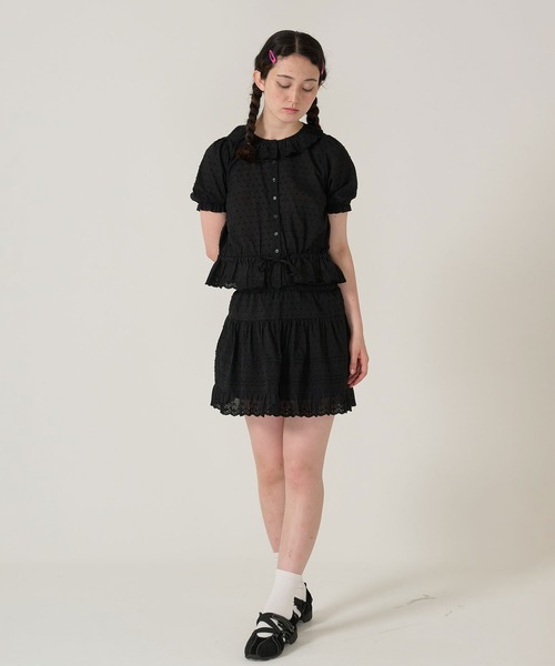 TINA:JOJUN(ティーナジョジュン)の「ウエスト ドロスト半袖ブラウス TINA:JOJUN(シャツ/ブラウス・レディース・ホワイト/ブラック・M)」の17枚目の写真