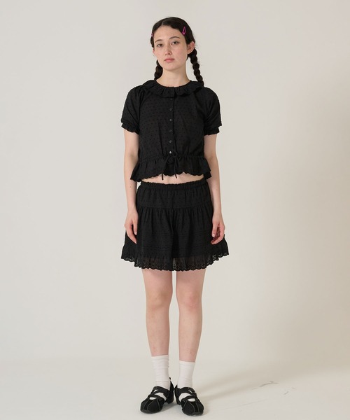 TINA:JOJUN(ティーナジョジュン)の「ウエスト ドロスト半袖ブラウス TINA:JOJUN(シャツ/ブラウス・レディース・ホワイト/ブラック・M)」の16枚目の写真