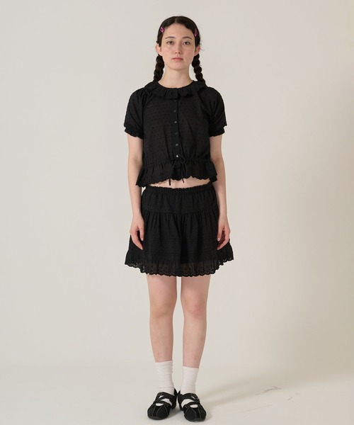 TINA:JOJUN(ティーナジョジュン)の「ウエスト ドロスト半袖ブラウス TINA:JOJUN(シャツ/ブラウス・レディース・ホワイト/ブラック・M)」の14枚目の写真