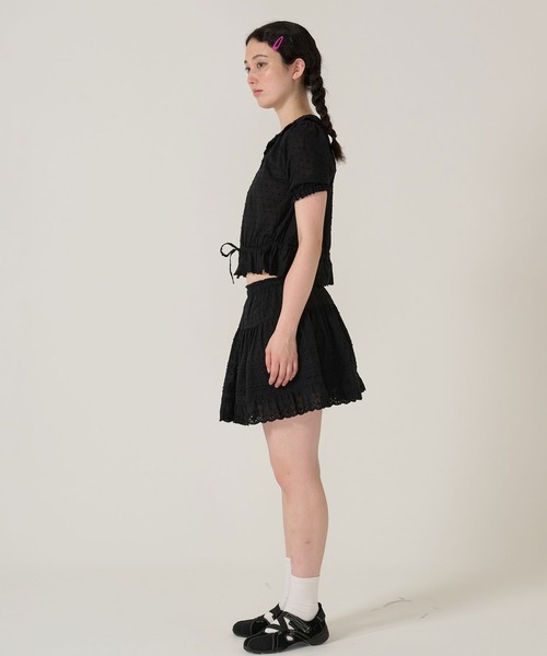 TINA:JOJUN(ティーナジョジュン)の「ウエスト ドロスト半袖ブラウス TINA:JOJUN(シャツ/ブラウス・レディース・ホワイト/ブラック・M)」の13枚目の写真