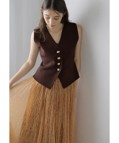 aLORS paris ニットベスト ブラウン aLORS paris ニットベスト ブラウン ブラウンのニットベストで叶う