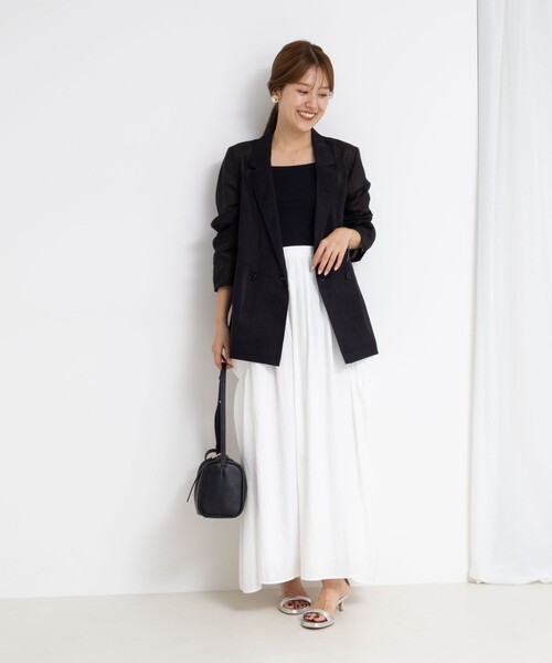 NOLLEY’S（ノーリーズ）の「ウォッシャブルシアーラミーダブルジャケット（テーラードジャケット・レディース・ブラウン/ブラック・38）」の18枚目の写真