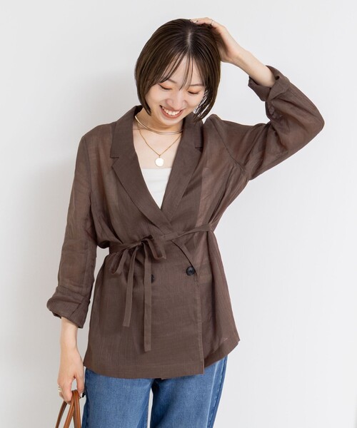 セール】ウォッシャブルシアーラミーダブルジャケット（テーラード