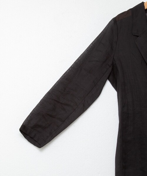 NOLLEY’S（ノーリーズ）の「ウォッシャブルシアーラミーダブルジャケット（テーラードジャケット・レディース・ブラウン/ブラック・38）」の10枚目の写真