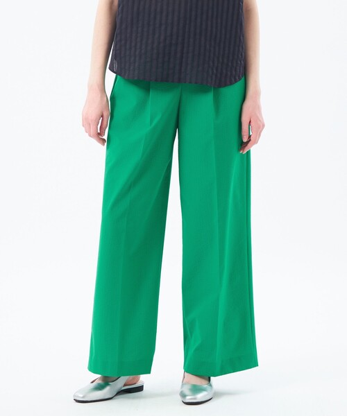 MACKINTOSH PHILOSOPHY（ﾏｯｷﾝﾄｯｼｭ ﾌｨﾛｿﾌｨｰ）の「サマーサッカータックワイドパンツ（その他パンツ・レディース・ブラック/グリーン/ベージュ・38/36/34/40）」の3枚目の写真