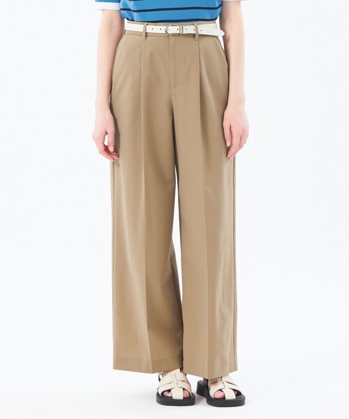 MACKINTOSH PHILOSOPHY（ﾏｯｷﾝﾄｯｼｭ ﾌｨﾛｿﾌｨｰ）の「サマーサッカータックワイドパンツ（その他パンツ・レディース・ブラック/グリーン/ベージュ・38/36/34/40）」の16枚目の写真