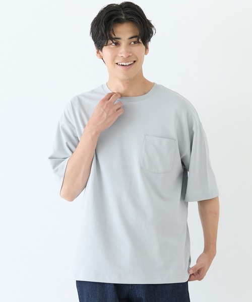 coca（coca）（コカ）の「コットンプレーティングポケットTシャツ 接触冷感/速乾/シワ防止（Tシャツ/カットソー・メンズ・ライトピンク/ライトブルー/チャコール/ホワイト・XL/M/L）」の3枚目の写真