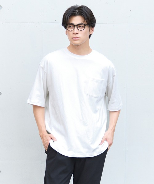 coca（coca）（コカ）の「コットンプレーティングポケットTシャツ 接触冷感/速乾/シワ防止（Tシャツ/カットソー・メンズ・ライトピンク/ライトブルー/チャコール/ホワイト・XL/M/L）」の13枚目の写真