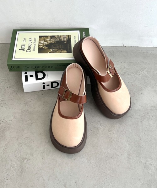 SOLLON.(ソルロン)の「ベルトストラップ厚底サボシューズ(スリッポン・レディース・ブラウン/ベージュ・23.5cm/24.5cm)」の9枚目の写真