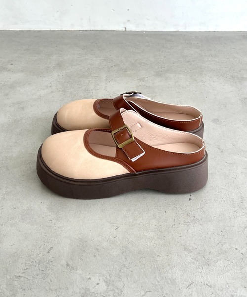 SOLLON.(ソルロン)の「ベルトストラップ厚底サボシューズ(スリッポン・レディース・ブラウン/ベージュ・23.5cm/24.5cm)」の17枚目の写真