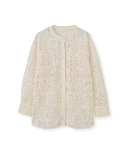 marjour(マージュール)の「LACE COMBINATION SHEER SHIRT(シャツ/ブラウス・レディース・オフホワイト/ブラック・M)」の10枚目の写真