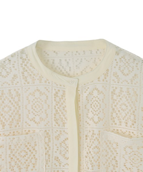 marjour(マージュール)の「LACE COMBINATION SHEER SHIRT(シャツ/ブラウス・レディース・オフホワイト/ブラック・M)」の12枚目の写真