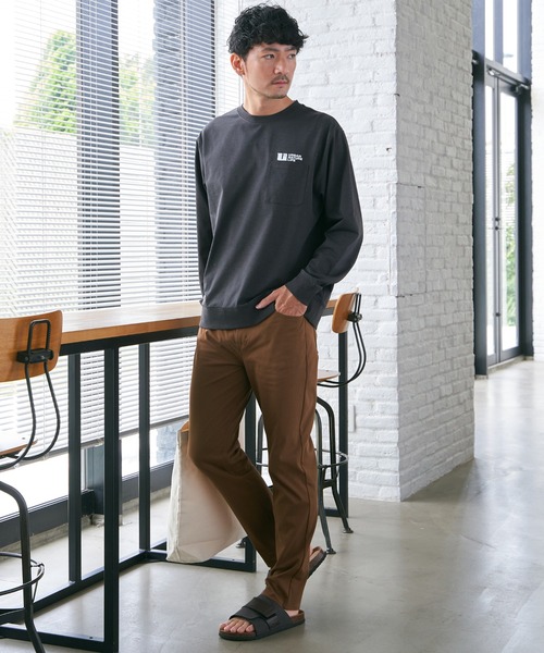 ikka（イッカ）の「URBAN NATURE LIFE アーバンネイチャーライフ ドライスピードトレT（Tシャツ/カットソー・メンズ・チャコールグレー/ホワイト/ネイビー/ブラウン/ライム・L/M/XL/S）」の9枚目の写真