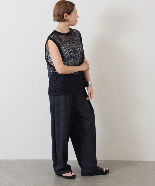 JOURNAL STANDARD LUXE(ジャーナルスタンダード ラックス)の「TRストレッチ 1タックパンツ(スラックス・レディース・チャコールグレー/ネイビー・SMALL/MEDIUM)」の7枚目の写真