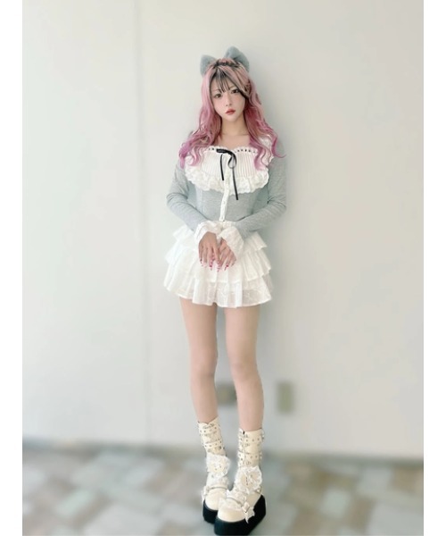 Ank Rouge（アンクルージュ）の「BEMQINハート付き厚底ブーツ（ブーツ・レディース・アイボリー・M/S）」の6枚目の写真