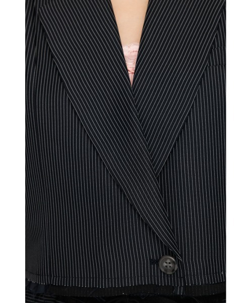 SLY（スライ）の「CROP MANISH TAILOR JK クロップ マニッシュ テイラージャケット 秋服（テーラードジャケット・レディース・ネイビー系/杢グレー・FREE）」の19枚目の写真
