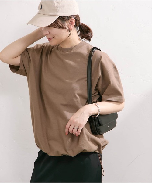 JOURNAL STANDARD(ジャーナルスタンダード)の「《追加5》シャーリングTシャツ(Tシャツ/カットソー・レディース・ブラック/ブラウン系その他/ホワイト・FREE)」の9枚目の写真