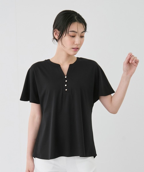 Jayro（ジャイロ）の「ポンチスキッパープルオーバー（Tシャツ/カットソー・レディース・ブラック/オフホワイト/ピンク/グレー・M）」の5枚目の写真