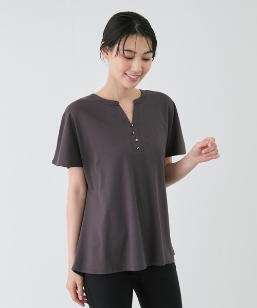 Jayro（ジャイロ）の「ポンチスキッパープルオーバー（Tシャツ/カットソー・レディース・ブラック/オフホワイト/ピンク/グレー・M）」の15枚目の写真