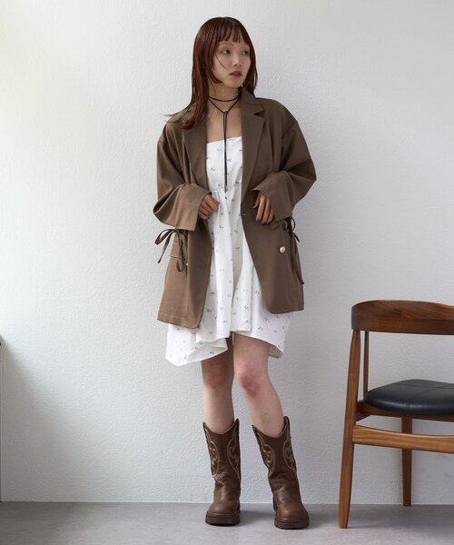 w closet(ダブルクローゼット)の「【25AW】リボン2WAYピーチワンピ(シャツ/ブラウス・レディース・ブラック/アイボリー/オフホワイト/ブルー・FREE)」の14枚目の写真