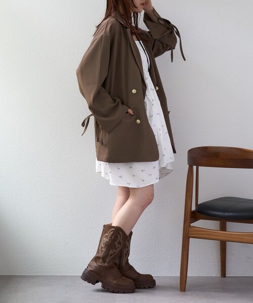 w closet(ダブルクローゼット)の「【25AW】リボン2WAYピーチワンピ(シャツ/ブラウス・レディース・ブラック/アイボリー/オフホワイト/ブルー・FREE)」の16枚目の写真