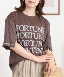 EGLANTINE ロゴスパンコール半袖カットソー