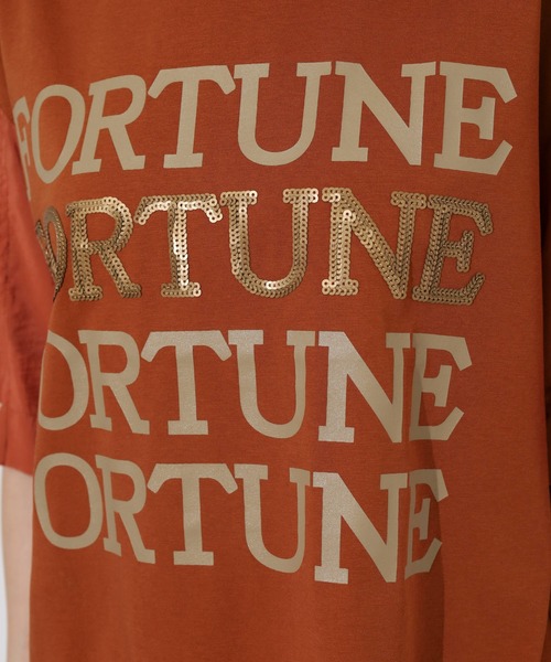 EGLANTINE(エグランティーヌ)の「EGLANTINE ロゴスパンコール半袖カットソー(Tシャツ/カットソー・レディース・サンドベージュ/ブラック/レンガ/ダークブラウン・38)」の8枚目の写真