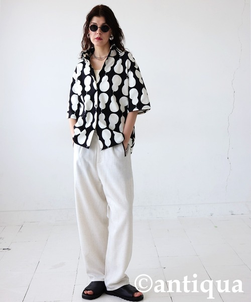 antiqua(アンティカ)の「ひょうたん柄シャツ(シャツ/ブラウス・レディース・ブラック・ONESIZE)」の4枚目の写真