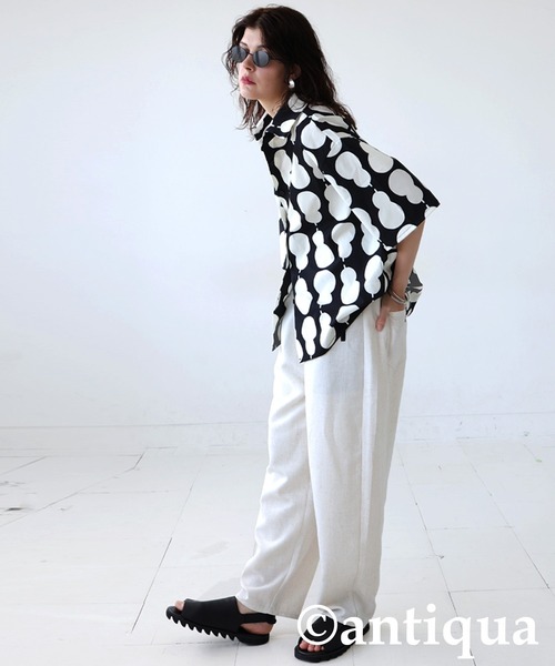 antiqua(アンティカ)の「ひょうたん柄シャツ(シャツ/ブラウス・レディース・ブラック・ONESIZE)」の7枚目の写真