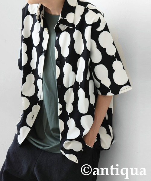 antiqua(アンティカ)の「ひょうたん柄シャツ(シャツ/ブラウス・レディース・ブラック・ONESIZE)」の9枚目の写真