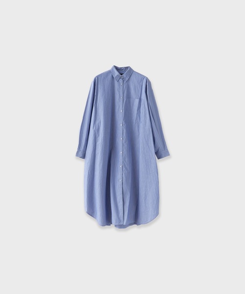 c/est(シーエ)の「c/est/ LOSS シャツワンピース 秋服 冬服(シャツワンピース・レディース・オフホワイト/ブルー/ネイビー・FREE)」の3枚目の写真