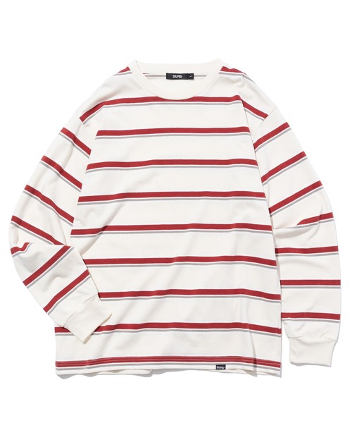 SILAS(サイラス)の「STRIPE L/S TEE(Tシャツ/カットソー・メンズ・ベージュ/オフホワイト・XL/L/M)」の1枚目の写真