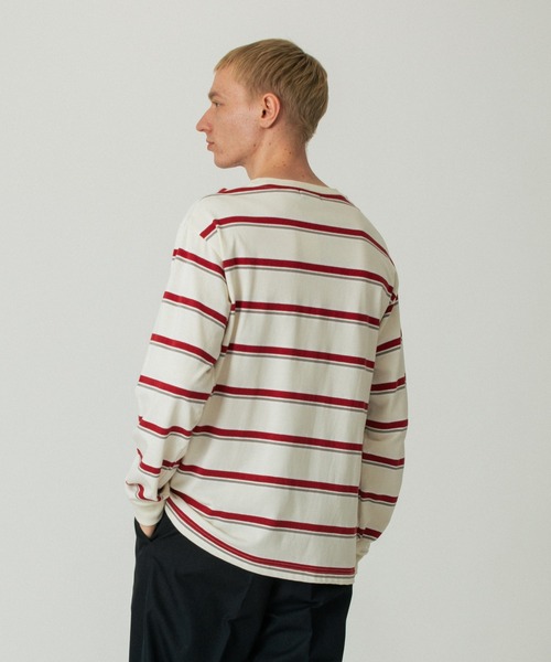 SILAS(サイラス)の「STRIPE L/S TEE(Tシャツ/カットソー・メンズ・ベージュ/オフホワイト・XL/L/M)」の4枚目の写真