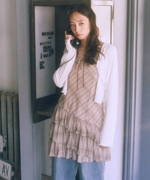 earth music&ecology | フロントリボンチェックミニキャミワンピース(ワンピース)